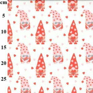 Valentines 100% Cotton- 'Love Gonks' sold per 1/2 mt