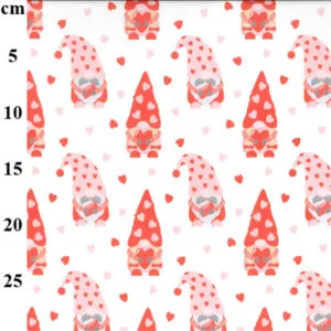 Valentines 100% Cotton- 'Love Gonks' sold per 1/2 mt