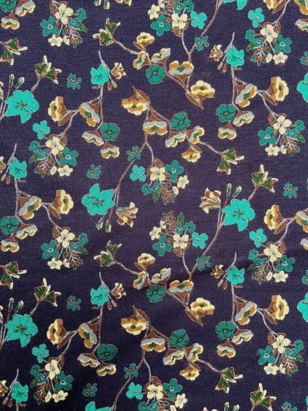 'Henbane' Trailing Floral Stretch Jersey