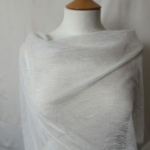 Glitter 'Wave' Ripple Sparkle Tulle in Ivory