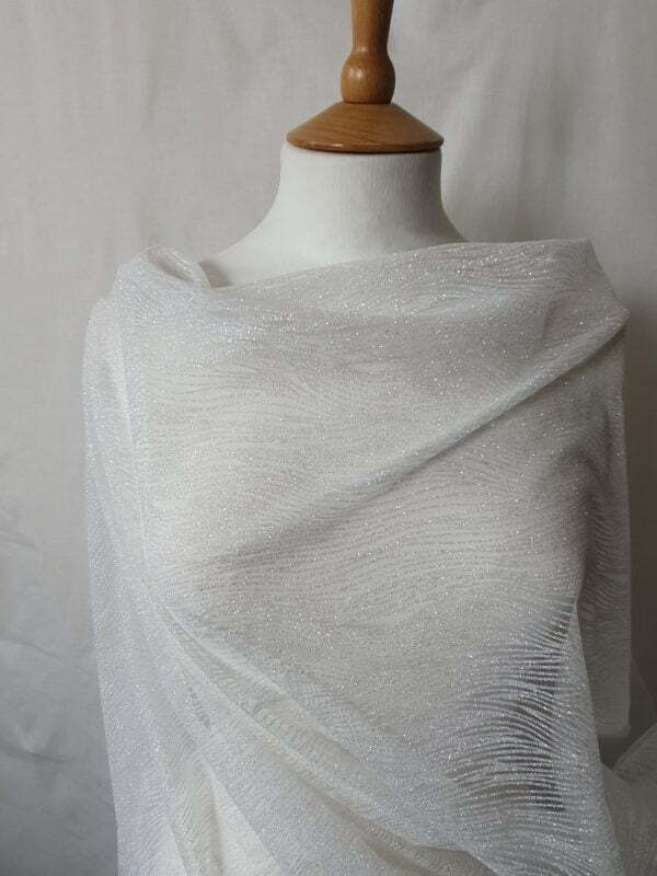 Glitter 'Wave' Ripple Sparkle Tulle in Ivory