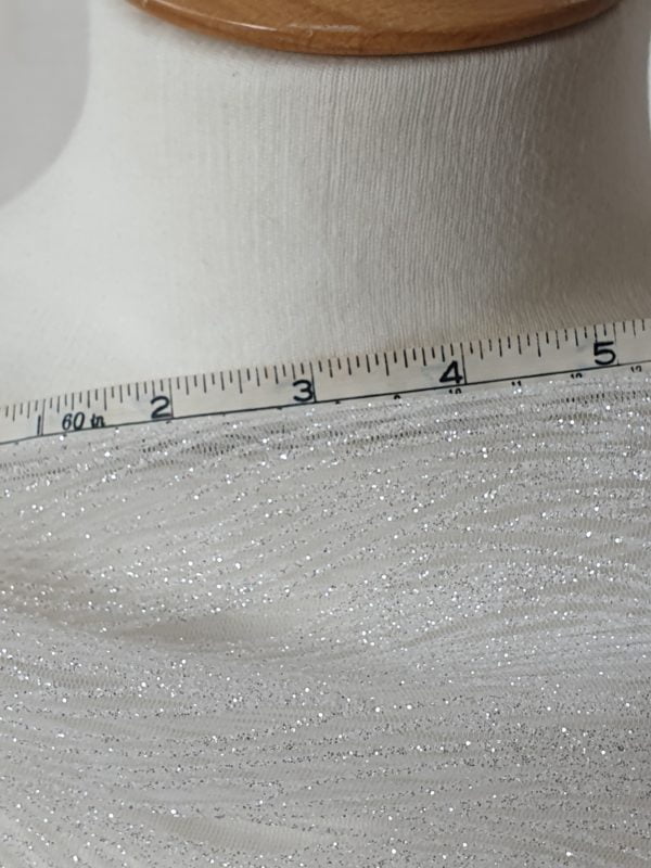 Glitter 'Wave' Ripple Sparkle Tulle in Ivory - Image 3