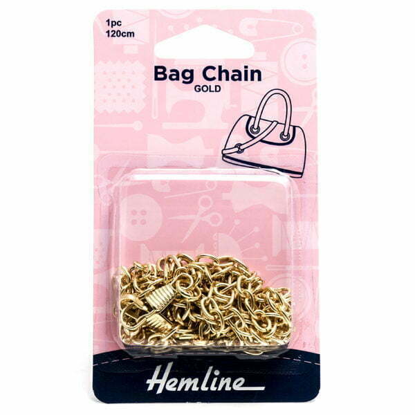 Metal Bag Chain with easy attach clips, 120cm length