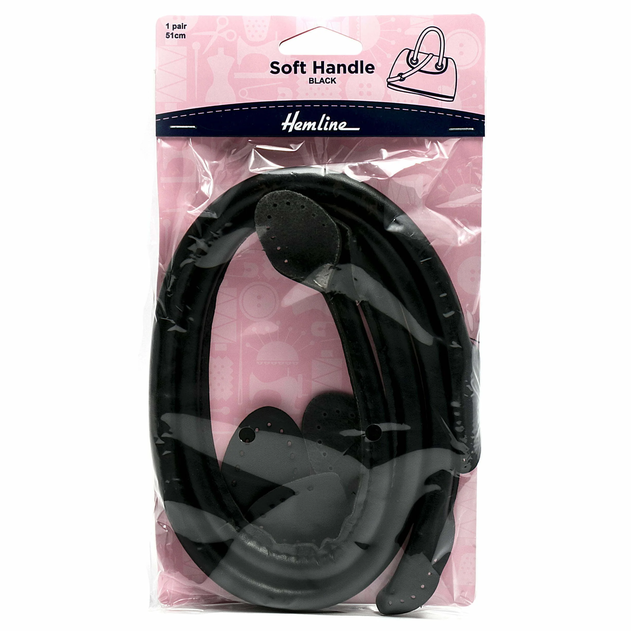 Soft, Faux Leather sew-on bag handles, 51cm length