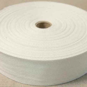 100% Cotton herringbone webbing in Natural