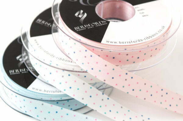 Printed Ribbon in Pastels with Mini Dots