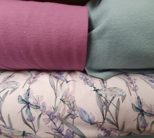 Organic Printed Cotton Stretch Jerseys with matching Ribbing - Image 3