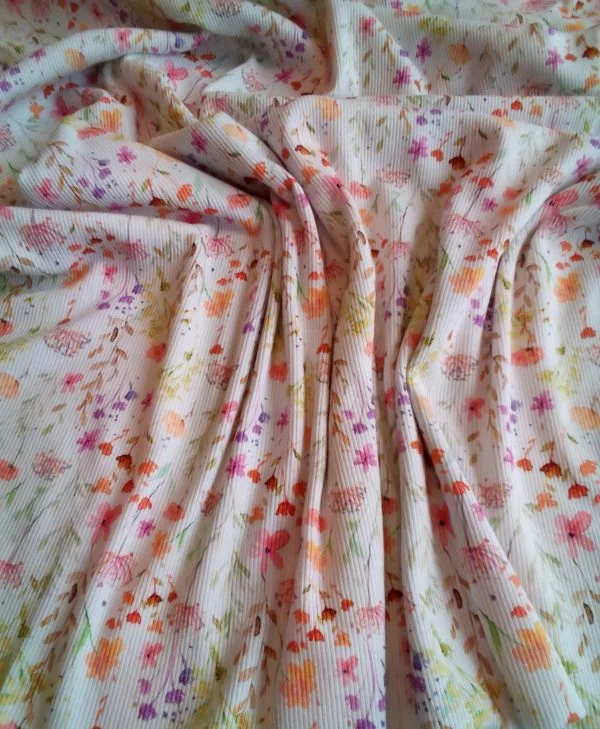 Wildflower Multi coloured stretch Ribbed Jersey - Image 2