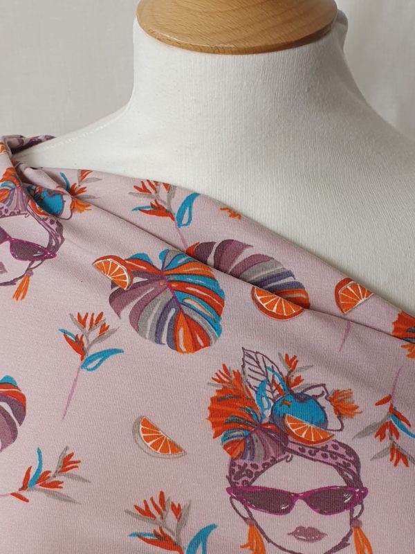 'Carmen' Dusty Pink Stretch Cotton Jersey - Image 2