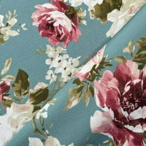 English Rose in Duck Egg Waterproof Outdoor Fabric