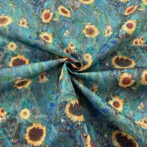 Klimt Sunflowers Waterproof Outdoor Fabric