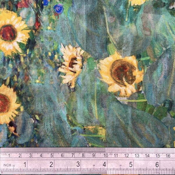 Klimt Sunflowers Waterproof Outdoor Fabric - Image 3