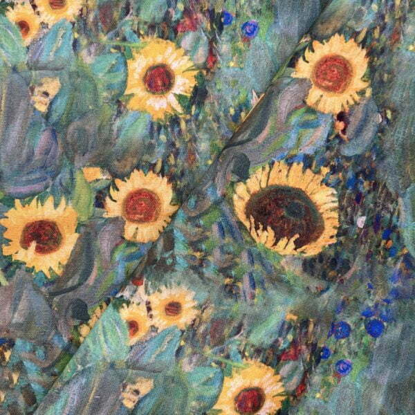 Klimt Sunflowers Waterproof Outdoor Fabric - Image 2