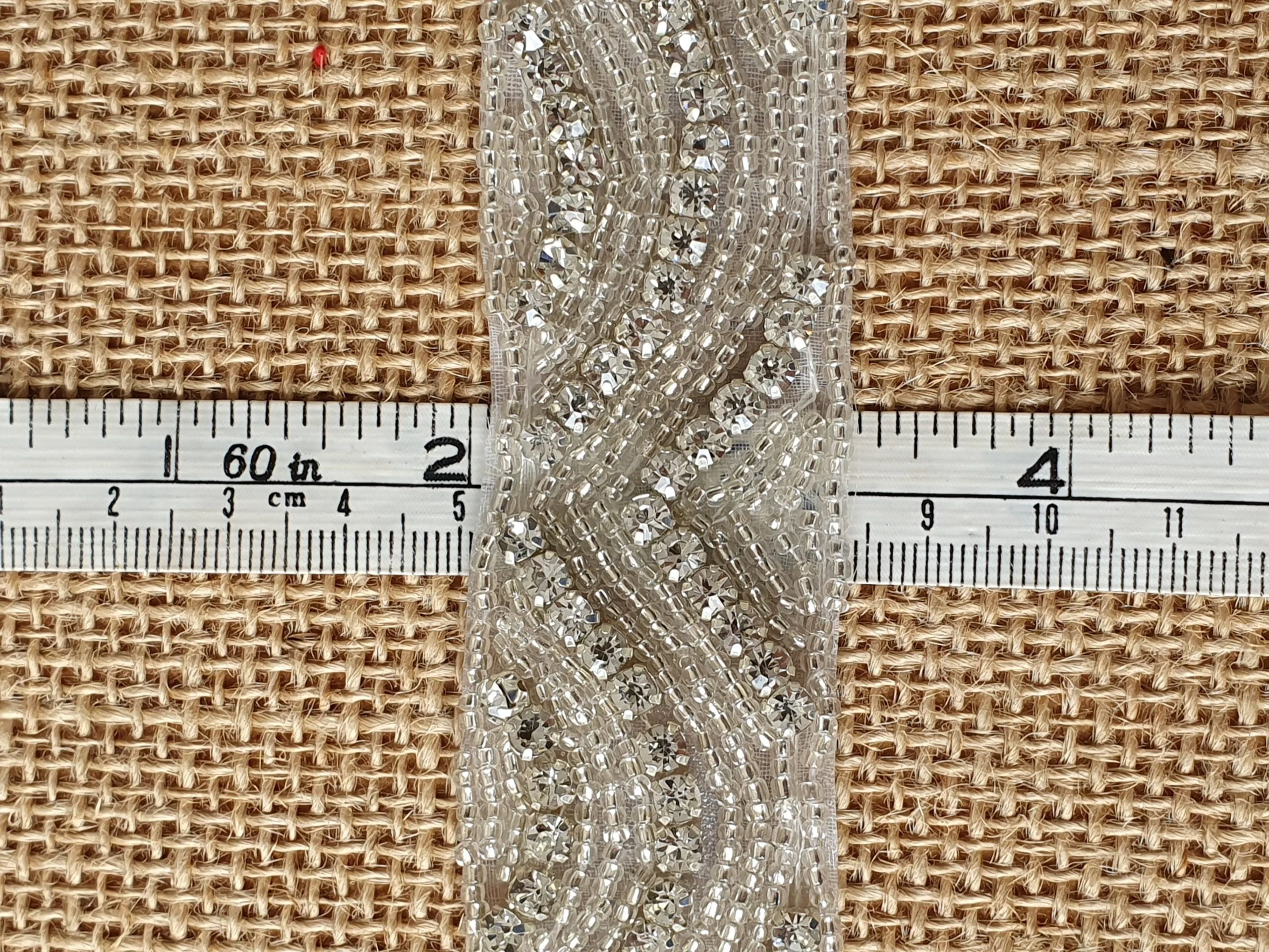 Clear Crystal Diamantee 'Art Deco' Trim by the metre - Image 2