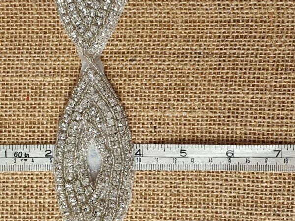 Clear Crystal Diamantee Art Deco 'Mask' Trim by the metre - Image 2