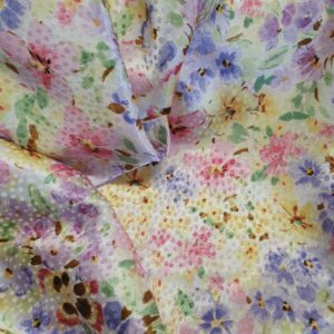 'Sweet Pea' infused floral Polyester Silky Jacquard Satin