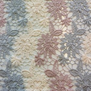 'Chloe' Vintage Cluny crochet styled Tri-Colour lace