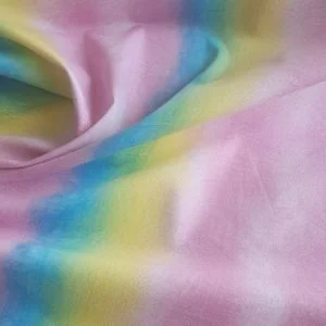 Cotton Stretch Sateen in Pastel Summer Stripe