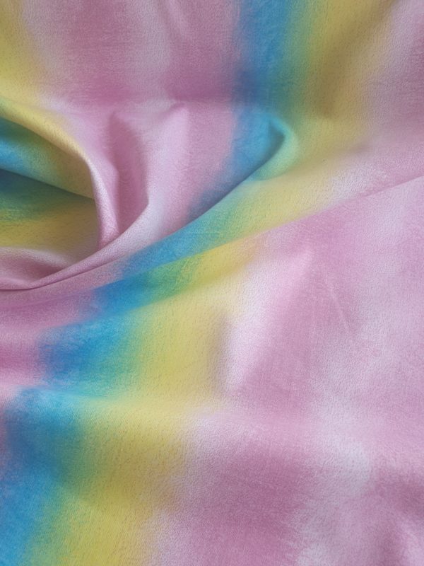 Cotton Stretch Sateen in Pastel Summer Stripe