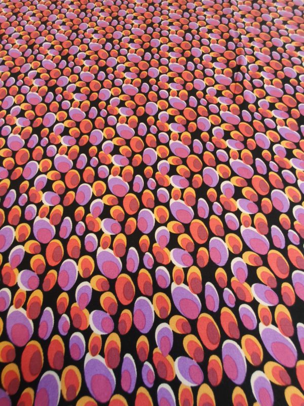 Multicoloured Oval Stretch Viscose Challis