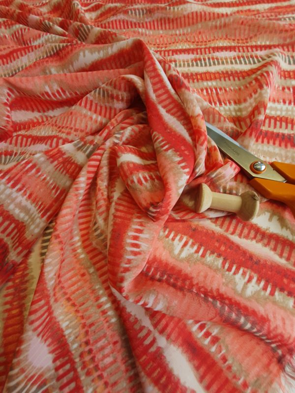 'Watermelon' Abstract printed Hi Chiffon Voile
