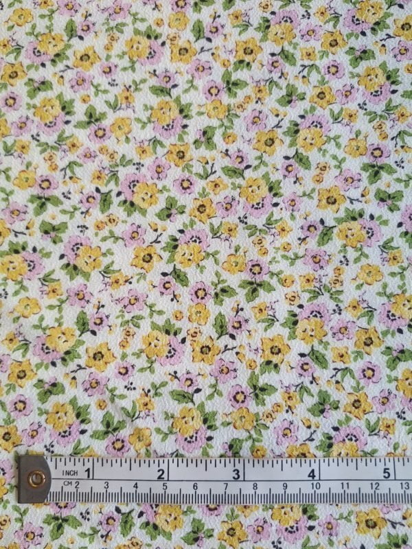 Summer Ditsy Pastel mini Florals in Viscose Light Crepe - Image 3