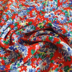 Summer Bright Florals in Viscose Light Crepe