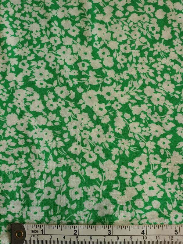 Summer Bright 2 Tone Florals on White in a Viscose Challis - Image 5
