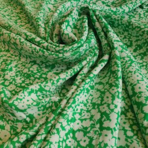 Summer Bright 2 Tone Florals on White in a Viscose Challis