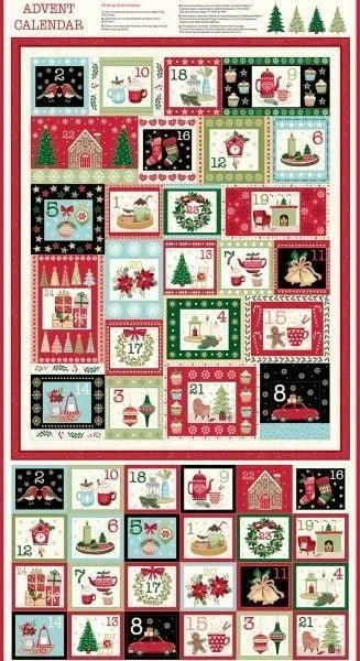 Cosy Christmas Advent Calendar by Makower Fabrics