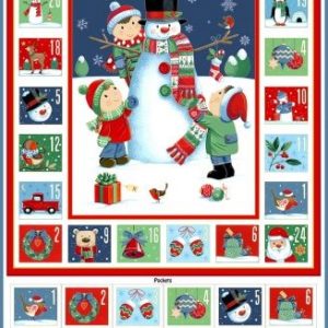 Santa Snowman Advent Calendar co-ordinates, sold per 1/2mt
