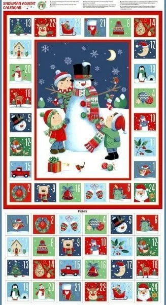 Santa Snowman Advent Calendar by Makower Fabrics 2589
