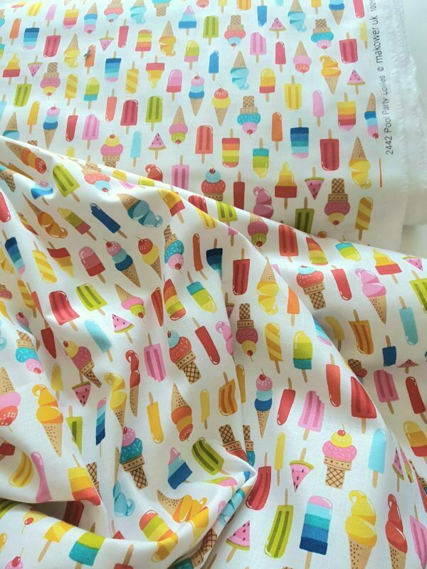 100% Cotton Multi-coloured Lollipops by Makower, sold per 1/2mt