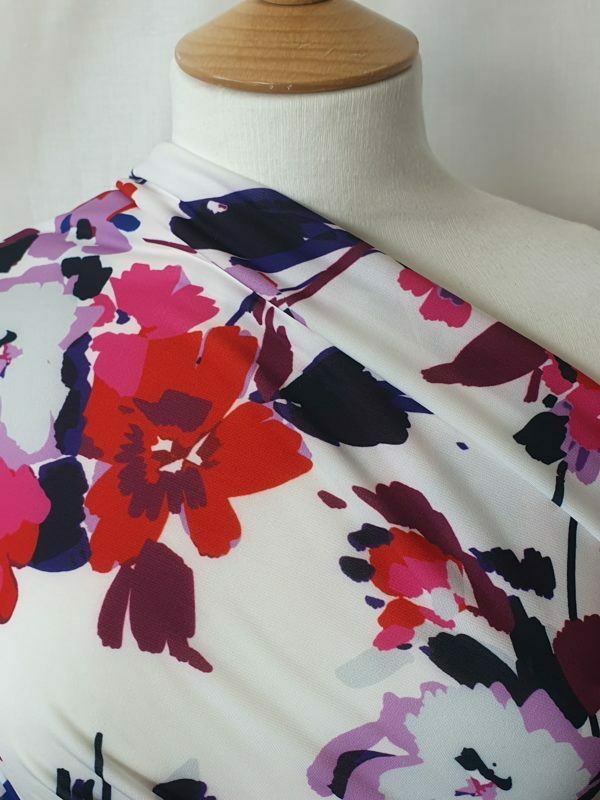 Big Bold Floral of Reds/Purples in a Micro Jersey stretch 'Portia 5599' by John Kaldor - Image 2