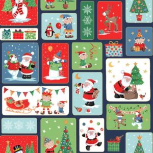 Santa Blocks allover, Sold per 1/2mt