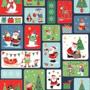 Santa Blocks allover, Sold per 1/2mt