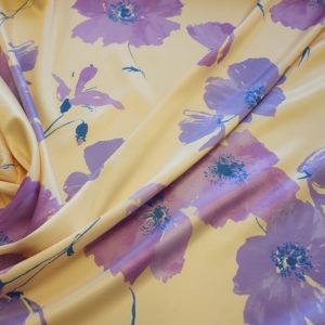 Bold Printed Stretch Sateen Satin Flower