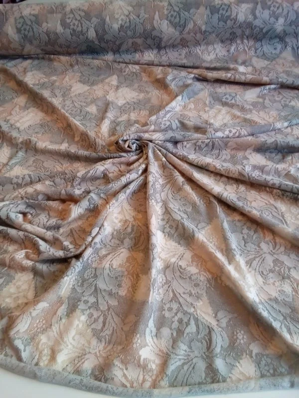 2 Toned 'Earth' Stretch Interlock Jersey with lace effect