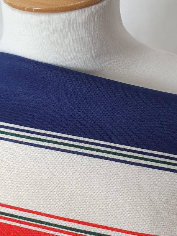 Cotton Linen Stretch Striped Jersey