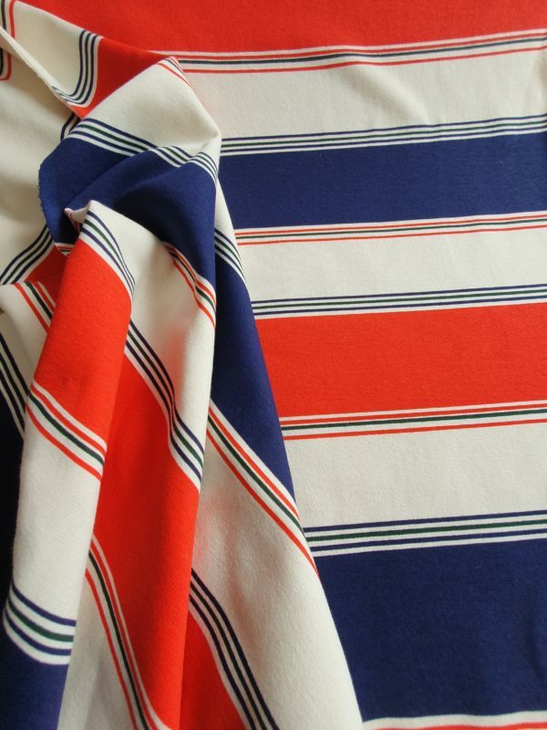 Cotton Linen Stretch Striped Jersey - Image 2