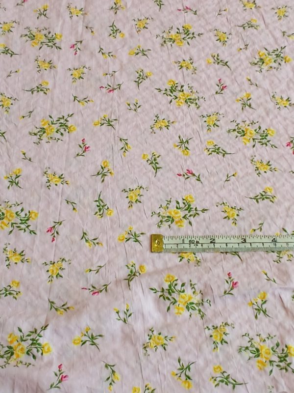 Cotton Mini Floral Seersucker in Candy Floss Pinks - Image 2