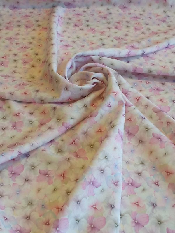 Delicate summer pastel floral in Polyester Marocaine Faille Panama - Image 4