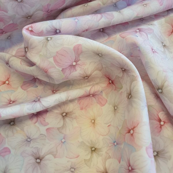 Delicate summer pastel floral in Polyester Marocaine Faille Panama - Image 2