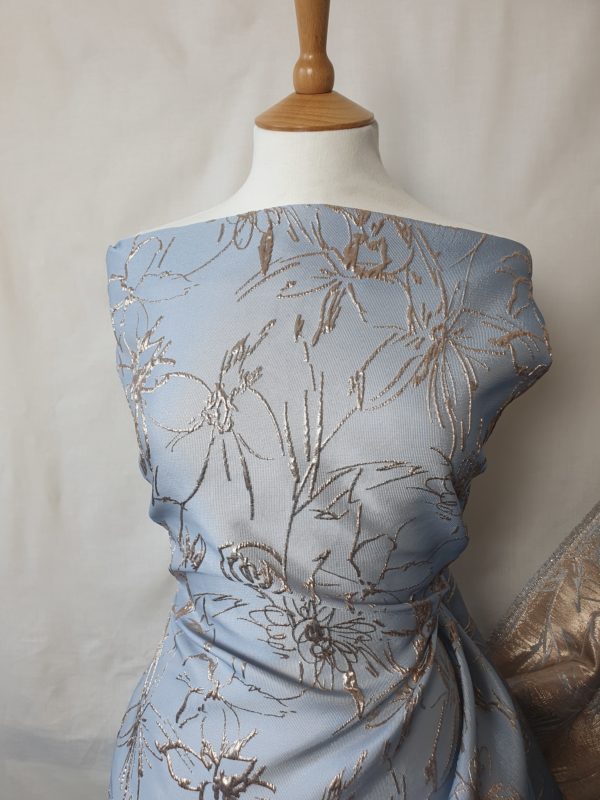 'Chloe' Metallic embossed in Gold Jacquard Brocade - Image 2