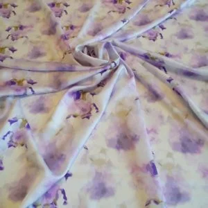 Silky Satin Charmeuse in Marble style 'Wild Heather' print