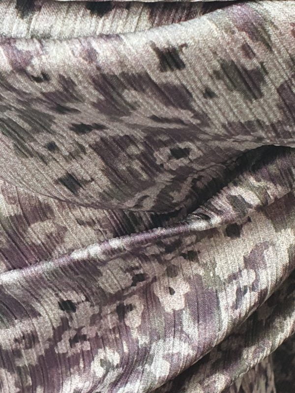 Polyester Silky Crinkle satin in Mauve Abstract - Image 2
