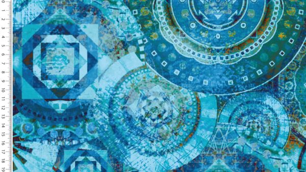 Stretch Cotton Poplin in Cobalt Abstract - Image 4