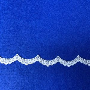 Narrow scalloped Lace Trim with pearl beads