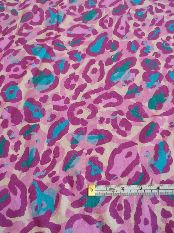 Abstract Multi coloured 'Pinks' Viscose faille - Image 2