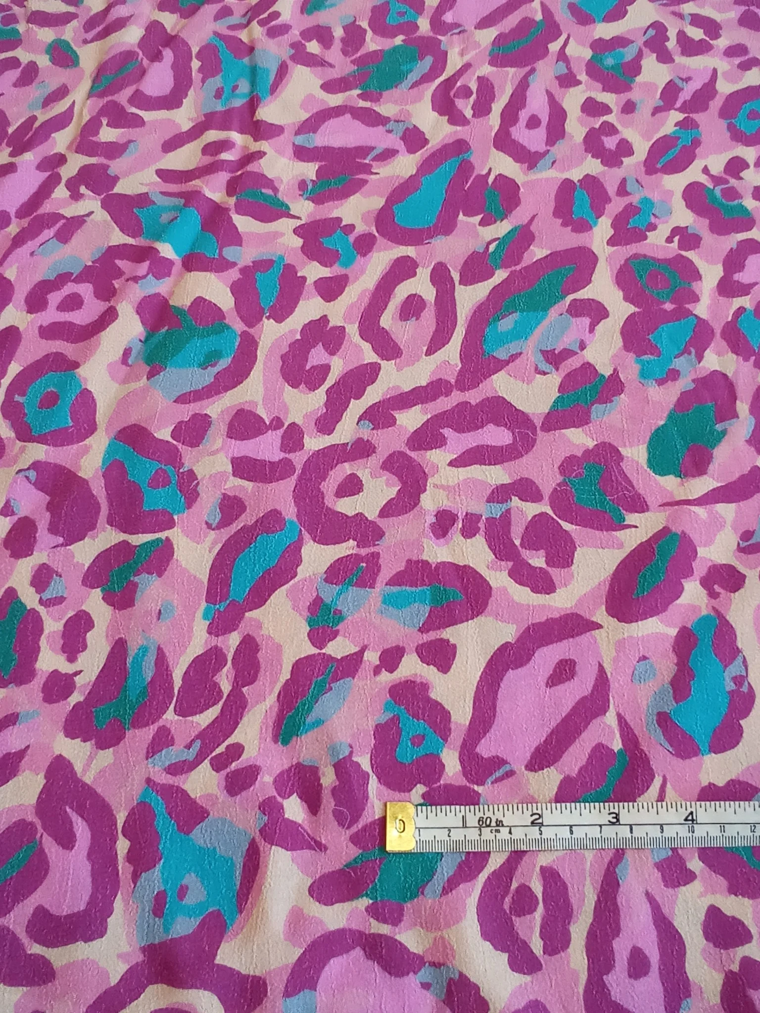 Abstract Multi coloured 'Pinks' Viscose faille - Image 2